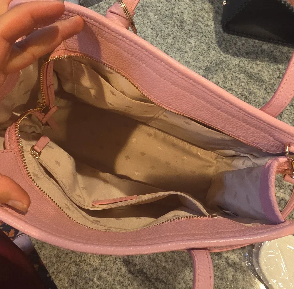 kate spade Pink Tweed Satchel with Tassel Charm